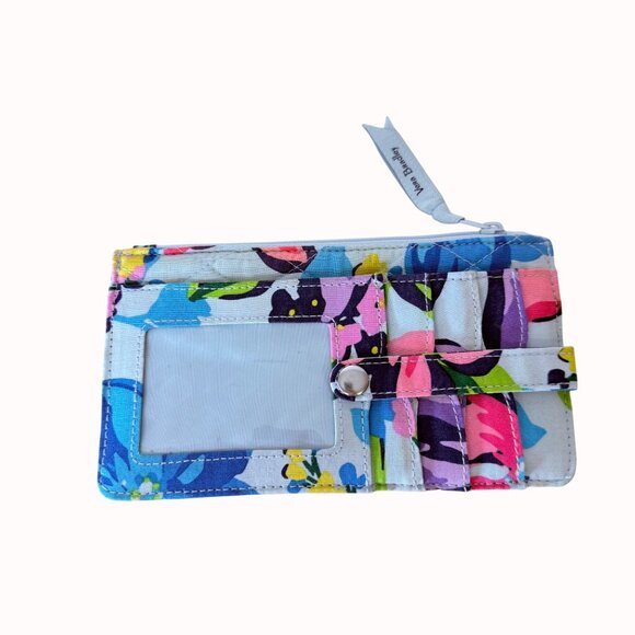 Vera Bradley ID Wallet Marian Floral Print Quilted Card Holder Zipper Travel - Picture 2 of 12